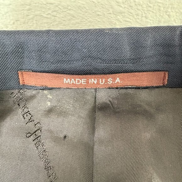 Hickey Freeman Worsted Wool Blazer Jacket Size 44R Navy Two Button Sport Coat - Picture 6 of 15